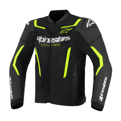 Chaqueta ALPINESTARS GP Force V2 Leather Airflow Black / Yellow Fluo